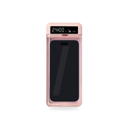 Capsule rosa: caja transparente con temporizador para el móvil